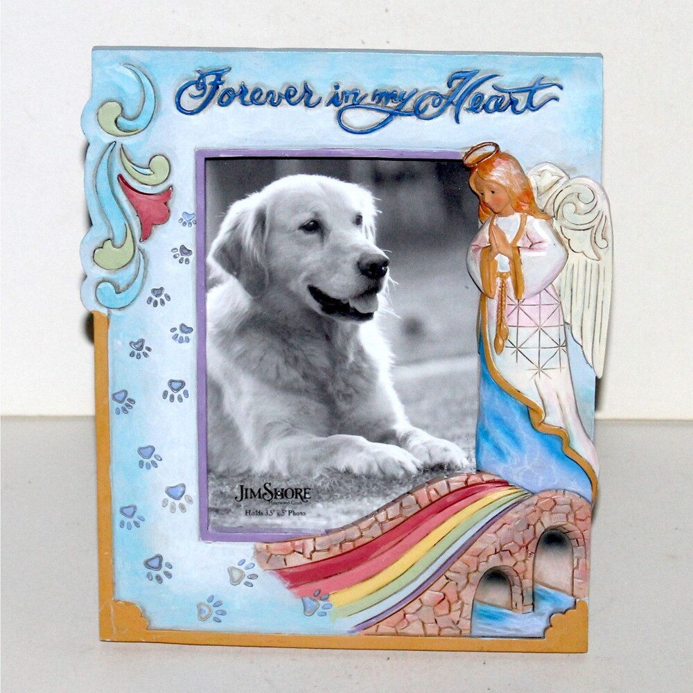 Jim Shore Rainbow Bridge Photo Frame Forever In My Heart 2022 dog pet angel